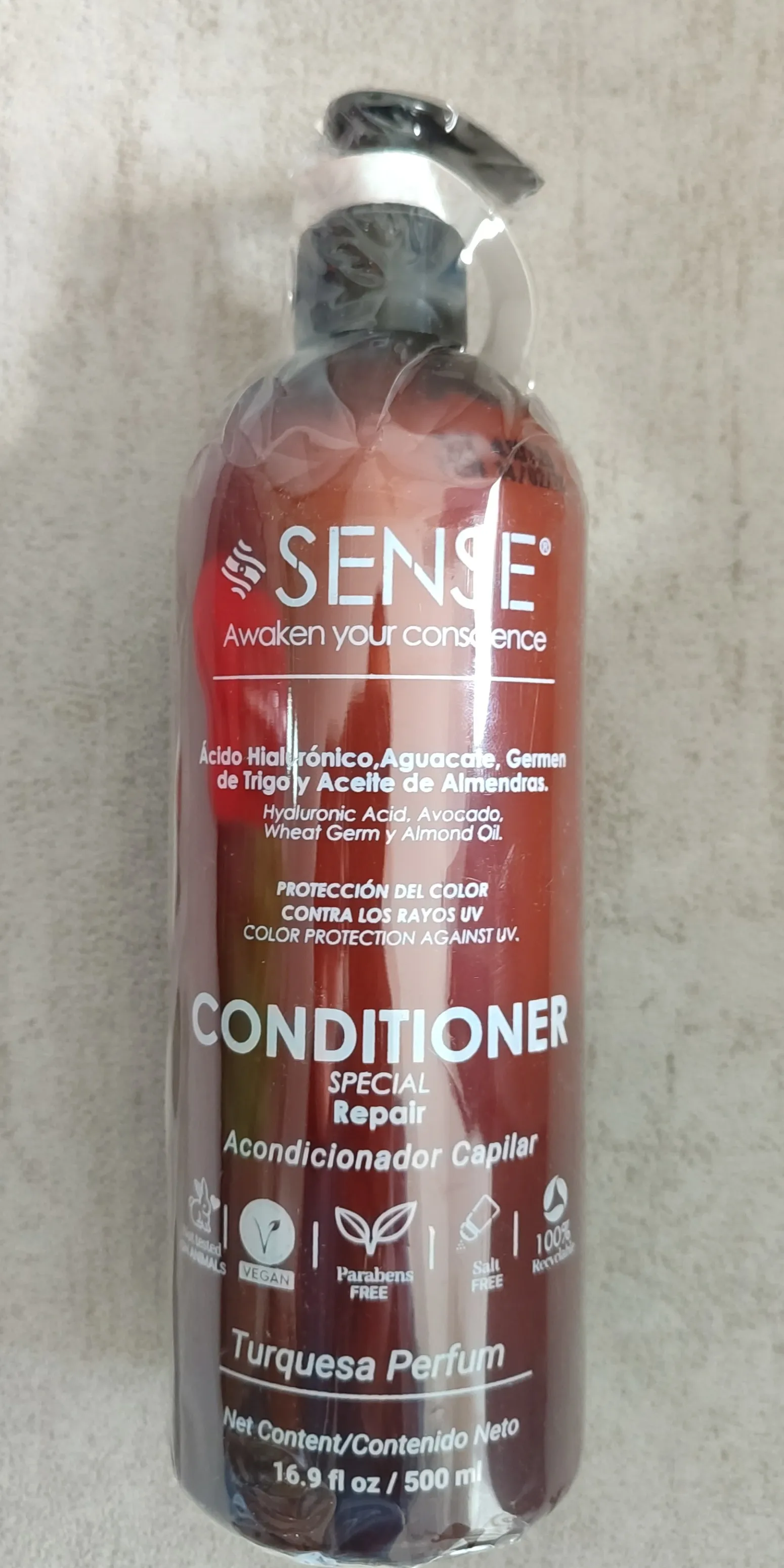 Acondicionador Sense Special Repair de 500 ml en envase café.